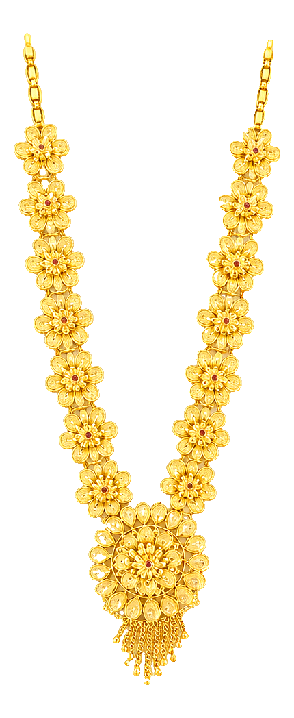 Floral Ruby Long Haram — bridal gold at Balakrishna · Stadium