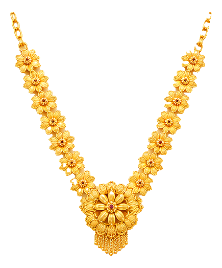 Floral Ruby Short Necklace — Daily Wear collection at Balakrishna · Stadium