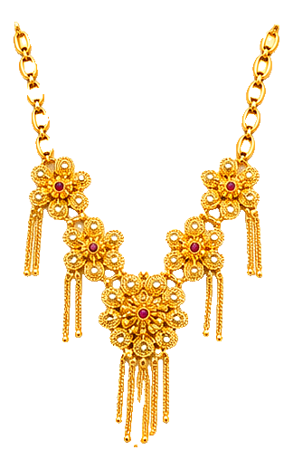 Floral Tassel Stone Necklace — bridal gold at Balakrishna · Stadium