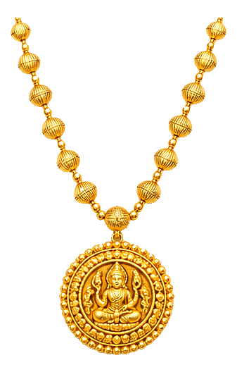 Lakshmi Medallion Fluted Bead Necklace — Temple collection at Balakrishna · Stadium